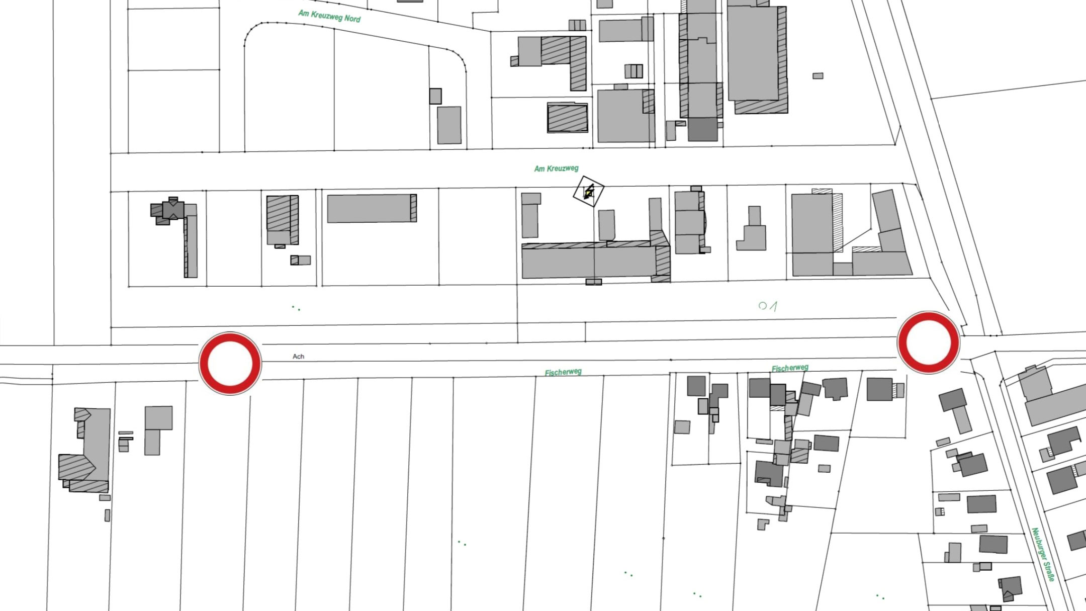 Sperrung der Straße Fischerweg