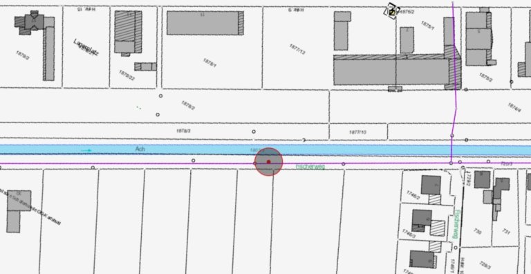 Sperrung Feldweg an der Ach - Richtung Hundeheim